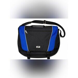 American Tourister Black & Blue Messenger Laptop Bag Travel Work Shoulder Bag